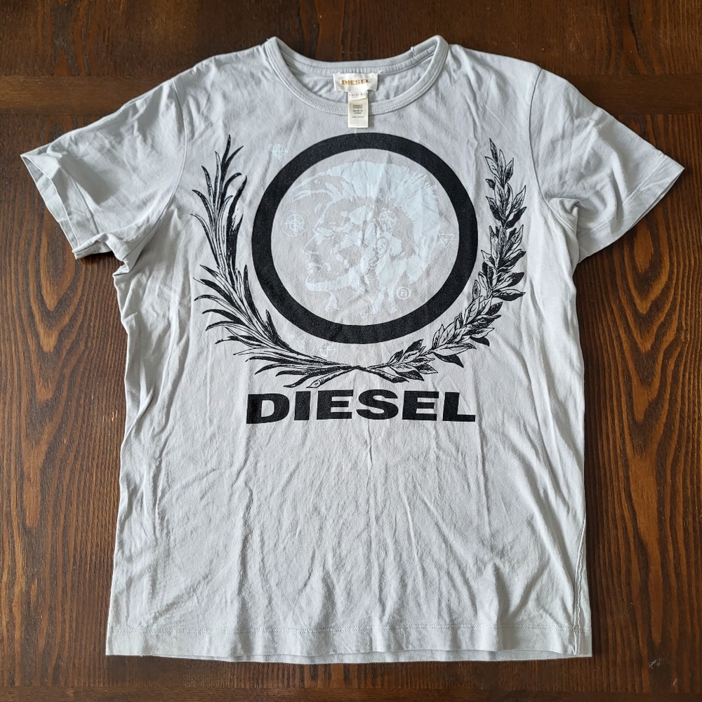 Diesel Black and Gray Graphic Casual Short Sleeve Tee